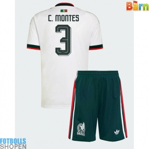Billiga Mexiko Cesar Montes #3 Bortatröja Barn VM 2026 Kortärmad (+ Korta byxor)